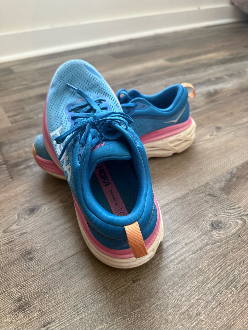 HOKA ONE ONE WOMEN’S BONDI 8 COSTAL SKY/PINK - Picture 3 of 8